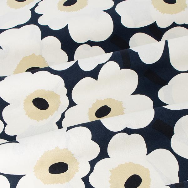 マリメッコ marimekko 生地 ファブリック Pieni Unikko cotton fabric ピエニウニッココットンファブリック (518 ミッドナイトブルー×クリーム) 065205 518 北欧 フィンランド [2025AW]