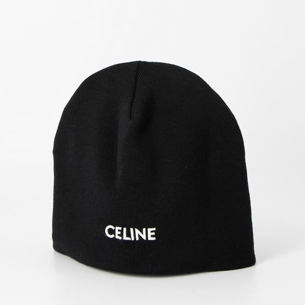 CELINE ロゴビーニー ギフトにも♪【CELINE】セリーヌロゴ入り ウール ニット帽 (CELINE