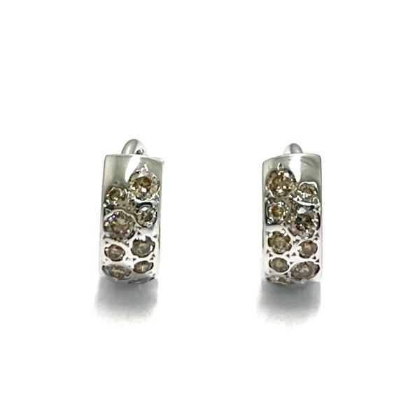 KASHIKEY / カシケイ バンド ダイヤピアス K18WG 0.26ct ブラウン