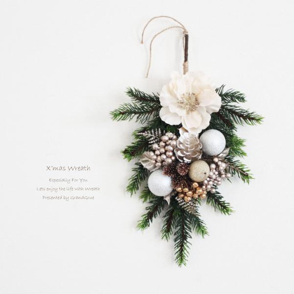 ✴︎豪華クリスマススワッグ✴︎クリスマスリース　フラワーリース　玄関リース　造花 クリスマスリース スワッグ 玄関飾り 送料無料 ハンドメイド おしゃれ