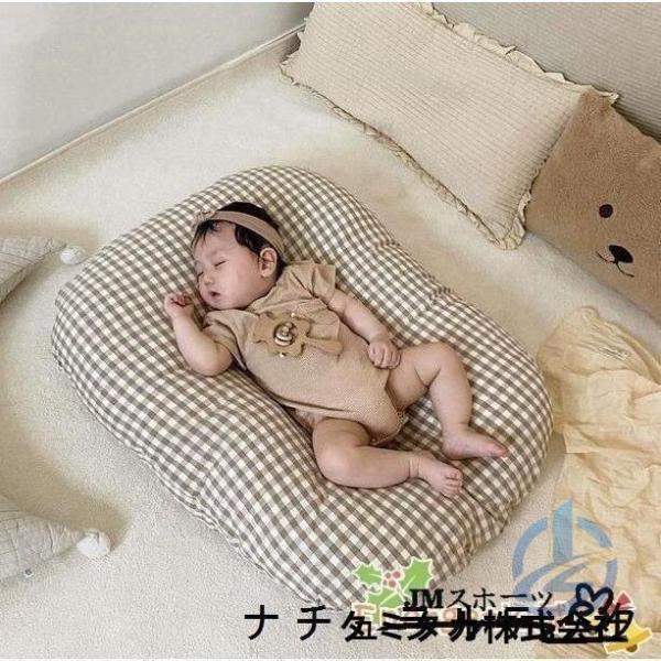 ベビーベッド ベビークッション 持ち運び 新生児 転落防止 赤ちゃん ベッド ベビー用寝具 ioso 安心快適 コットン 丸洗い インベッド 百日祝い ベビー用品