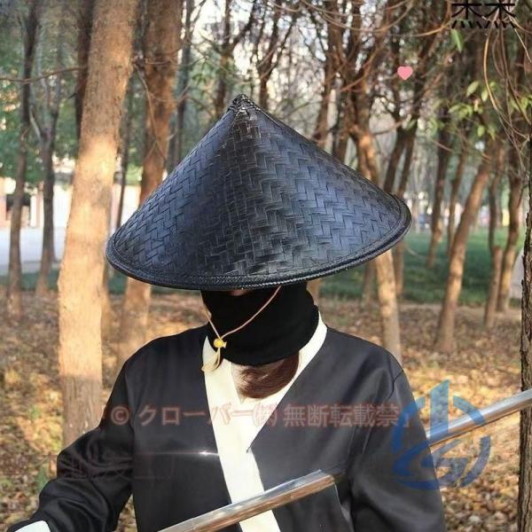 帽子 涼しい 黒い笠 日よけ 竹笠 侍 笠 武士 ゴトク あご紐付き 陣笠 日差しを遮る ioso 浪人笠 竹傘 日よけ傘 鮎釣り傘 かさ 武笠 武人 ごとく 五徳 つり 釣り