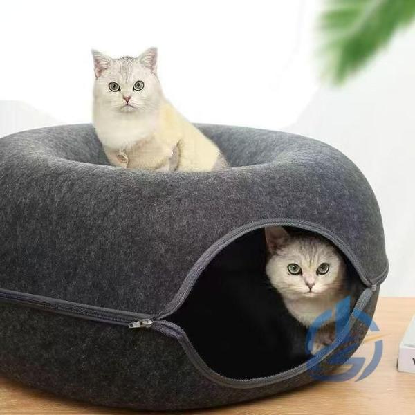 ペットベッド ドーナツ型 ネコ 猫 夏用 寝床 キャットトンネル ioso ドーム型 猫 キャットハウス ねこハウス ペットソファー ハウス 子猫 洗える