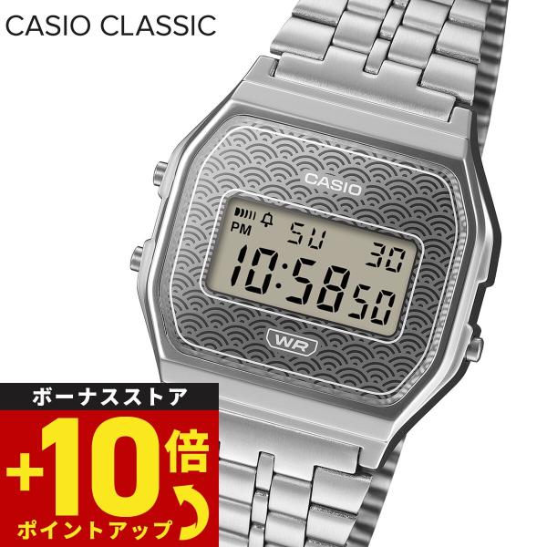 カシオ クラシック CASIO CLASSIC デジタル 限定モデル 腕時計 A159WEVJ-7JR 青海波 シルバー