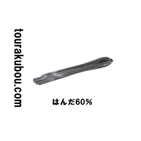 すず40％：鉛60％ステンドグラス作品で最も使用されているはんだです。多少の隙間がある作品でも綺麗に仕上がります。＜はんだ豆知識＞★すずの含有率によって、3種類あります。●すず5：鉛5（50％）…融点が高いので、パーツ間に隙間が多いとき用い...