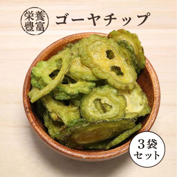 ゴーヤチップス 60g 3袋 塩味 苦味 ビールに合う ほろにが ゴーヤチップ ゴーヤ スライス おやつ おつまみ 野菜チップ 野菜チップス ダイエット中 クノップ 爆買
