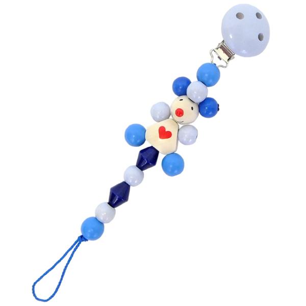 ビーズの先にある紐におしゃぶりをつけることが出来る木のおもちゃホルダーです。片側はクリップになっており、衣服やスタイにつけておもちゃの落下や紛失を防止する便利グッズ。ハートのお洋服を着たねずみちゃんがとってもかわいい！！より便利にお使いいた...