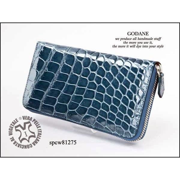 財布 父の日 カイマン クロコダイル GODANE ゴダン 最高級シャムクロコ