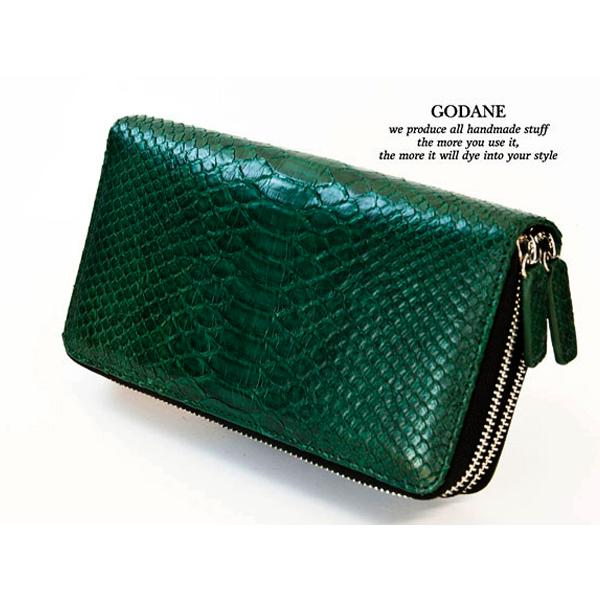 財布 父の日 GODANE ゴダン ダイヤモンドパイソン ラウンドファスナー