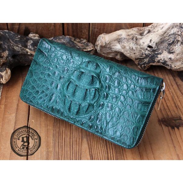 56%オフ 財布 父の日 カイマン クロコダイル GODANE ゴダン ラウンドファスナー ヘッド spcw8005cpDarkGreen ダークグリーン キプロス