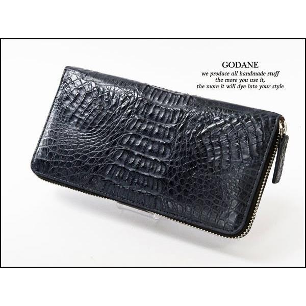 67%オフ 財布 父の日 カイマン クロコダイル GODANE ゴダンラウンド 