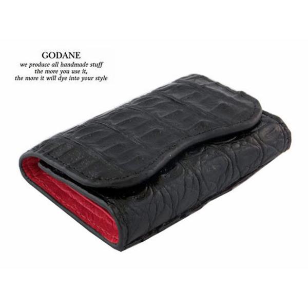 財布 父の日 カイマン クロコダイル GODANE ゴダン キーケース メンズ