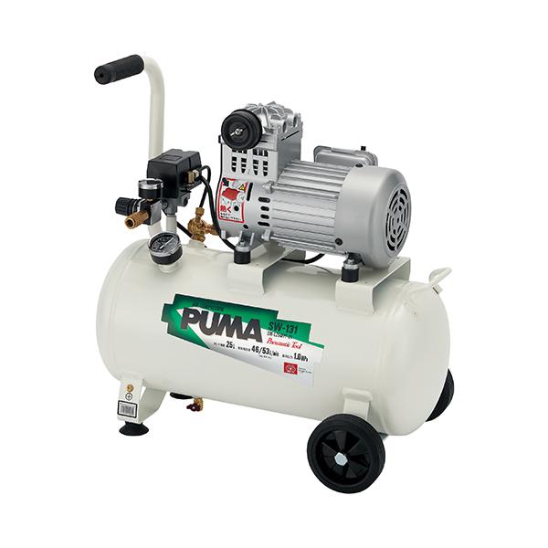 軽自動車用　コンプレッサー エアコンプレッサー オイルレス型 SW-131(100v/タンク容量25L