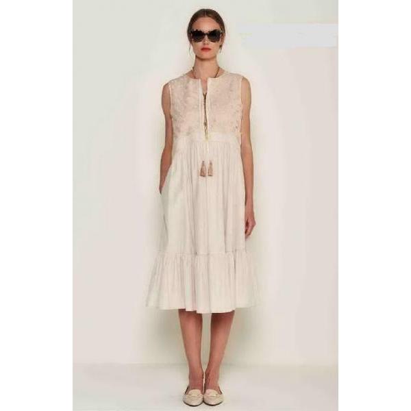 Max Mara Studio MUSCHIO マクラメレースコンビ コットンロング