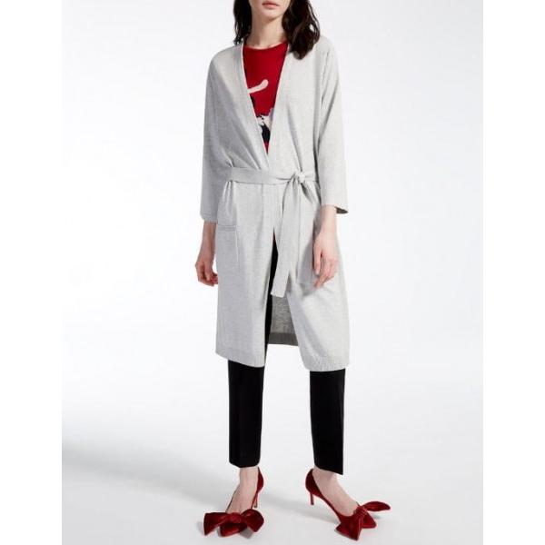 MAXMARA WEEKEND LINE NUMANA-04 シルクコットン ノーボタン ロング 
