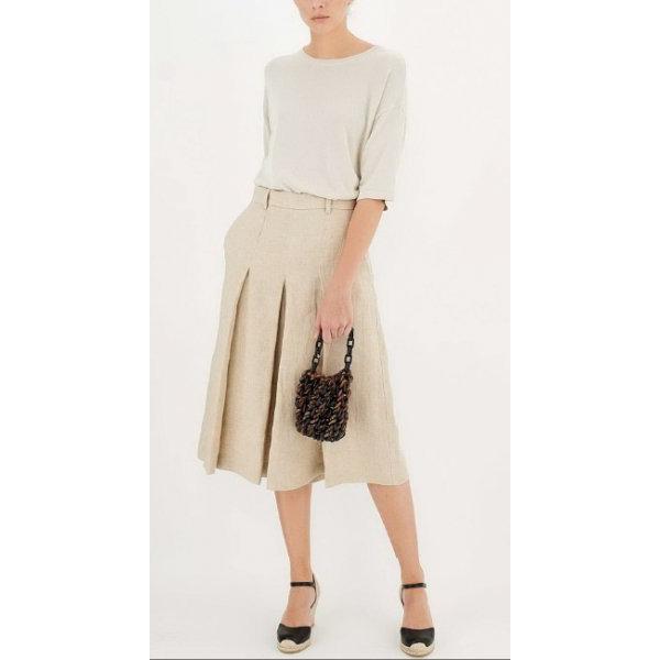 GENEVE ピュアリネン キュロットスカート サンドベージュ MaxMara 