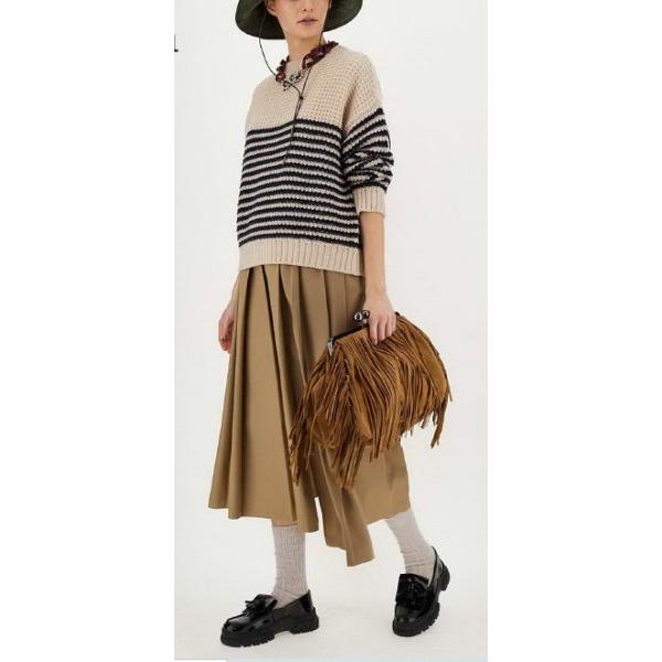 MAXMARA WEEKEND LINE AMICA 異素材コンビ コットンプリーツスカート 