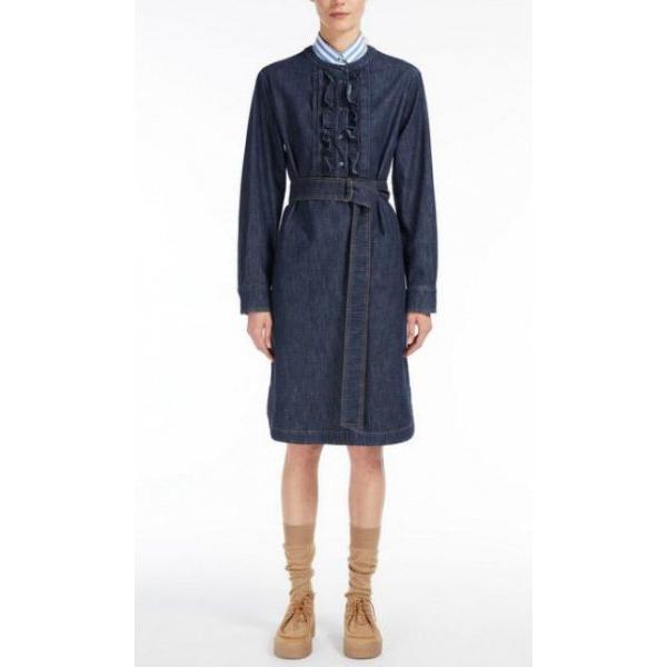 NELLA デニム素材 フリルデザインワンピース インディゴ MaxMara  