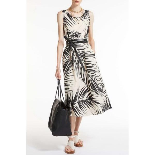 Max Mara Studio CITRATO コットンポプリン 植物モチーフ柄  