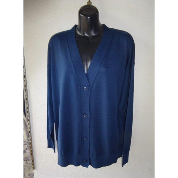 BEVANDA-04 シルクコットン Vネックカーディガン 紺 MaxMara WEEKEND  