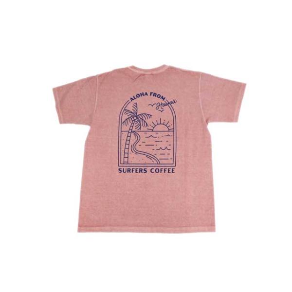 goodon グッドオン 半袖 ショートスリーブ サーファーズコーヒ アロハフロムハワイ プリントTシャツ ピグメントコーラル USAコットン 日本製 ブランド 送料無料