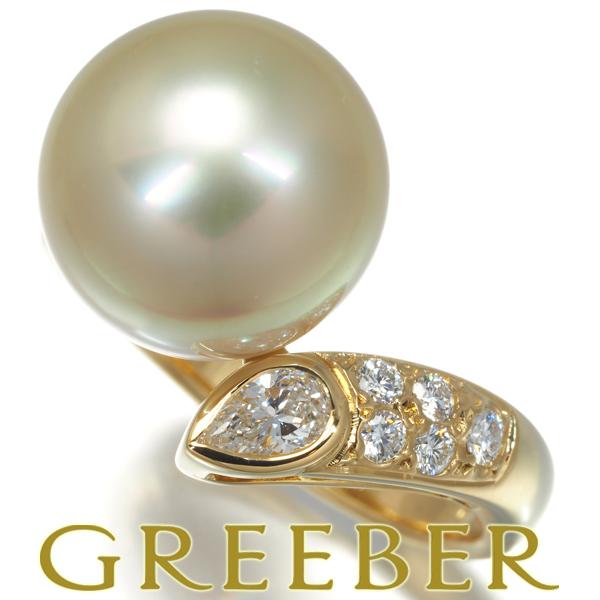 MIKIMOTO ミキモト リング ゴールデンパール 真珠 12.0mm ダイヤ  