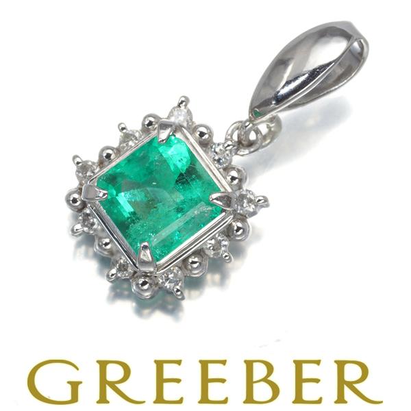 エメラルド 0.66ct ダイヤ ダイヤモンド クラシック ペンダントトップ 