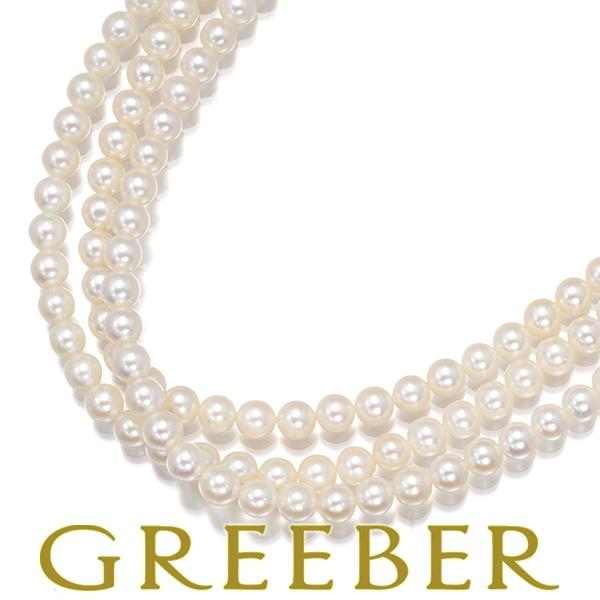 MIKIMOTO ミキモト ネックレス ベビーパール 真珠 3.5-3.8mm 3連 K14WG 