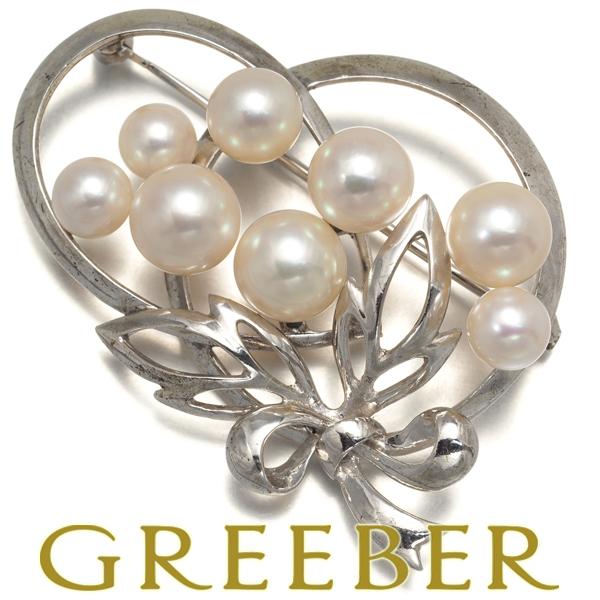 最終値下げ】ミキモト mikimoto 阿古屋真珠 シルバー ブローチ