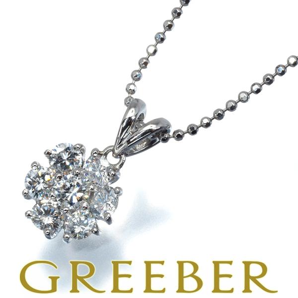 ダイヤ ダイヤモンド 1.00ct フラワー ネックレス Pt900/Pt850 GENJ  