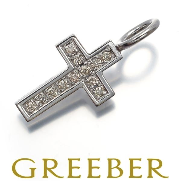 SJX ペンダントトップ ダイヤ ダイヤモンド 0.12ct クロス K18WG BLJ 