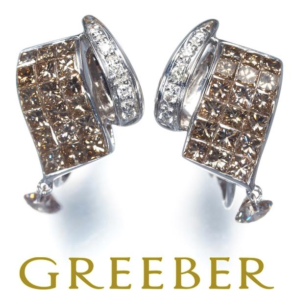 レ・エッセンシャル イヤリング ブラウン＆クリアダイヤ ダイヤモンド  