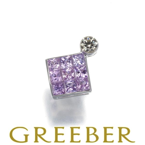パープルサファイア 0.57ct ダイヤ ダイヤモンド 0.08ct ミステリー  