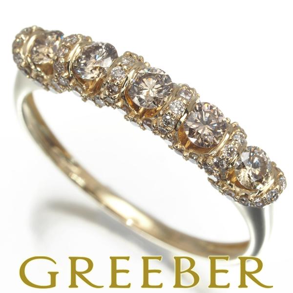 GSTV リング ブラウンダイヤ ダイヤモンド 0.70ct 14.5号 K18YG 指輪  