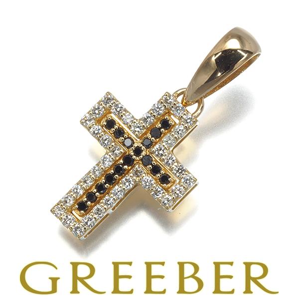 ブラック&クリアダイヤ ダイヤモンド 0.07ct/0.20ct クロス ペンダント  