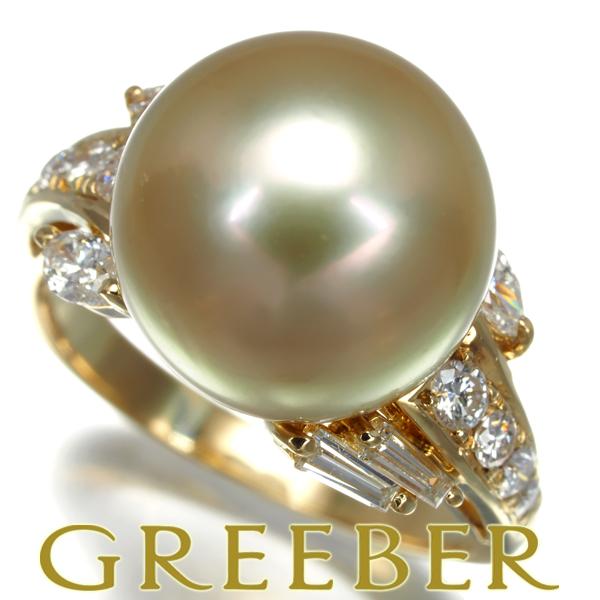 ゴールデンパール 真珠 11.8mm ダイヤ ダイヤモンド 0.58ct リング  