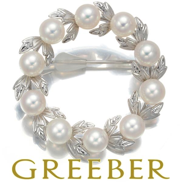 MIKIMOTO ミキモト ブローチ パール 真珠 5.6-5.8mm リーフ MIKIMOTO ミキモト ブローチ パール 真珠 5.6-5.8mm リーフ