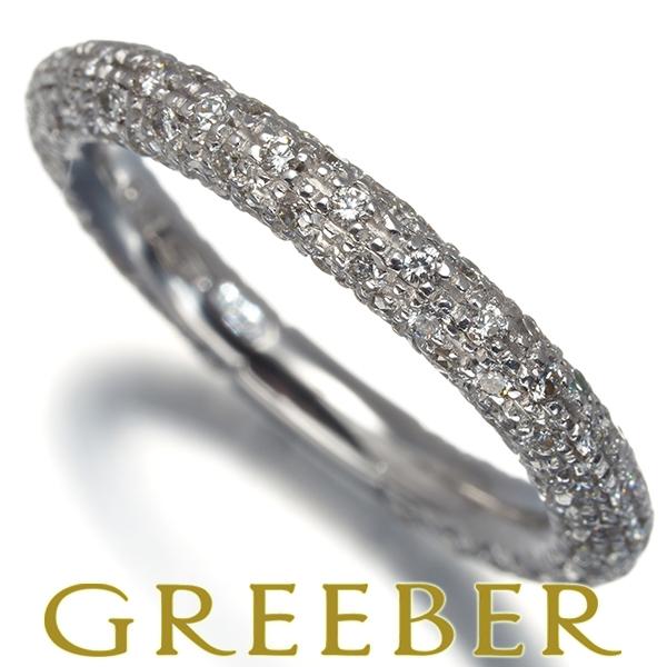 美品!ミキモトMIKIMOTOダイヤモンドパヴェリングK18WG指輪1ct超 MIKIMOTO ミキモト リング ダイヤ ダイヤモンド パヴェ 9号 K18WG 指輪