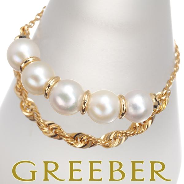 ベビーパール 真珠 4.0-4.5mm フリーサイズ リング K18YG 指輪 GENJ  