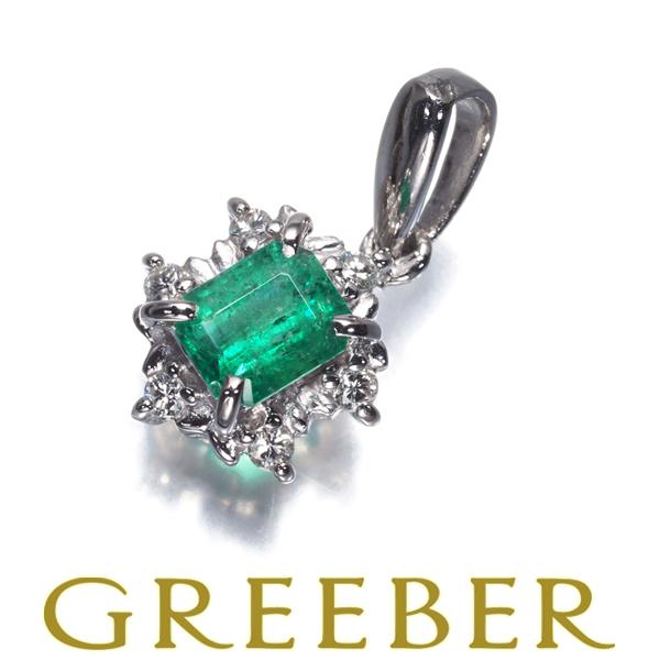エメラルド 0.37ct ダイヤ ダイヤモンド 0.06ct ペンダントトップ  