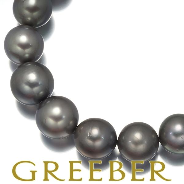 MIKIMOTO ミキモト ネックレス ブラックパール 真珠 9.1-11.7mm K18WG  