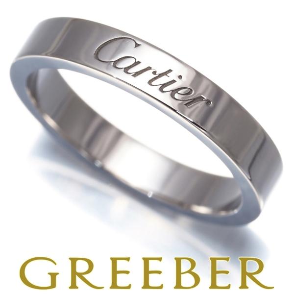 【新品同様】カルティエ　C ドゥ　エングレーブド　リング　PT950 C DE CARTIER Cartier カルティエ Cドゥ エングレーブド