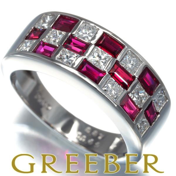 ダイヤ ダイヤモンド 0.69ct ルビー 0.87ct プリンセスカット リング