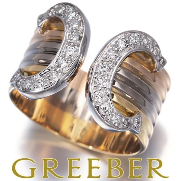 カルティエスリーカラーK18ダイヤモンド 2C ドゥーブルC リング