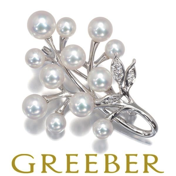 MIKIMOTO ミキモト ブローチ パール 真珠 4.5-6.2mm ダイヤ  