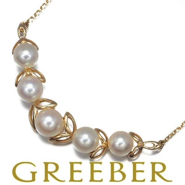 MIKIMOTO ミキモト ネックレス パール 真珠 5.6-6.3mm リーフ