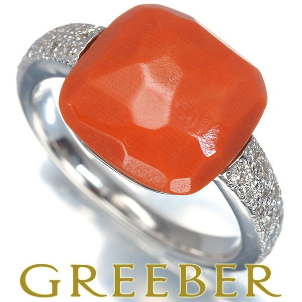 ポメラート リング 珊瑚 サンゴ ダイヤ ダイヤモンド カプリ 14号  