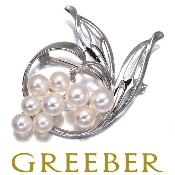 MIKIMOTO ミキモト ブローチ パール 真珠 5.2-5.9mm リーフ