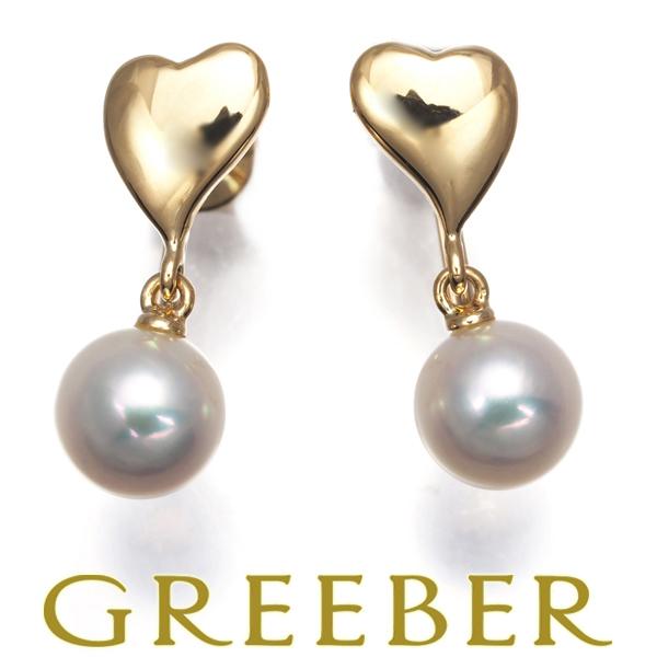 MIKIMOTO ミキモト イヤリング パール 真珠 6.2mm ハート K18YG BLJ  