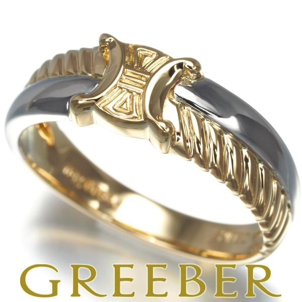 CELINE ヴィンテージ マカダム ゴールド プラチナ コンビ リング CELINE - 【12号】セリーヌ メンズ レディース リング 指輪